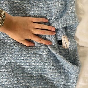 Altar'd State Women's Blue Cowl Neck Sweater